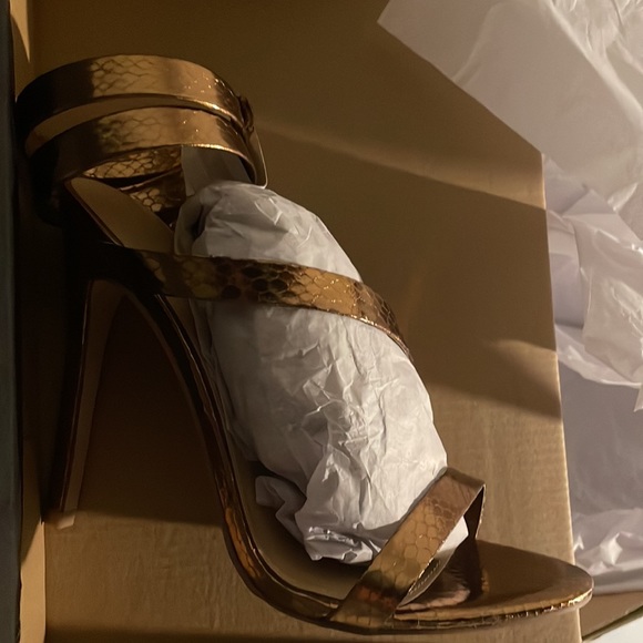 Back in stock Bronze wrap around strap heeled sandal also available in orange - Picture 13 of 13